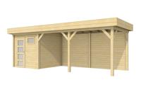 Blokhut Kuifmees 250x250 cm + luifel 500 cm - thumbnail