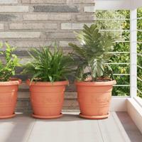 Ronde Bloempot 24 pcs Baksteenrood Ø 26 x 21.5 cm Kunststof - thumbnail