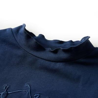 Kindershirt lange mouwen ballerinaprint 116 marineblauw