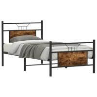 Bedframe zonder matras hout gerookt eikenkleurig 80x200 cm - thumbnail
