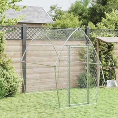 VidaXL Kippenhok 200x105x182 cm gegalvaniseerd staal zilverkleurig VidaXL Kippenhok 200x105x182 cm gegalvaniseerd staal zilverkleurig