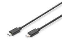 DIGITUS USB 2.0 aansluitkabel - 1.0 m - USB C (St) naar USB C (St) - 480 Mbit/s - Type-C kabel - afgeschermd - zwart - thumbnail
