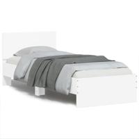 Bedframe met hoofdbord en LED-verlichting wit 90x200 cm - thumbnail
