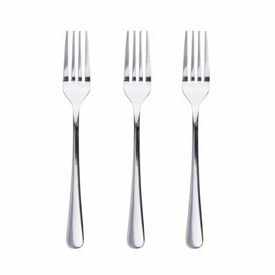 Set dessertvorken San Ignacio Natur SG7781 Roestvrij staal Zilverkleurig Helderheid (3 Stuks)