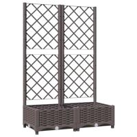 Plantenbak met latwerk 80x40x121,5 cm polypropeen bruin - thumbnail
