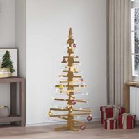 Houten kerstboom met standaard Bruin 150 cm Massief grenenhout - thumbnail