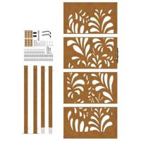 Poort met golfontwerp 105x205 cm weervast staal - thumbnail