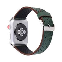 Dot Pattern Leren bandje - Donker groen - Geschikt voor Apple Watch 38mm / 40mm / 41mm / 42mm - thumbnail