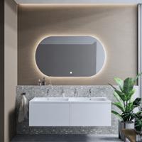 Badkamermeubelset BWS Anubis 120cm 2 Laden Mat Wit Met Wastafel (Naar Keuze) - thumbnail