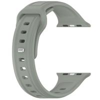 By Qubix - Square siliconen band - Grijsgroen licht - Compatible met Apple Watch 38mm / 40mm / 41mm / 42mm - Compatible Apple watch bandjes - thumbnail