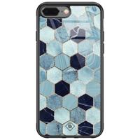 iPhone 8 Plus/7 Plus glazen hardcase - Blue cubes - thumbnail