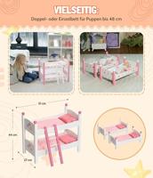 Houten Poppen Stapelbed - Fiori Bianco - thumbnail