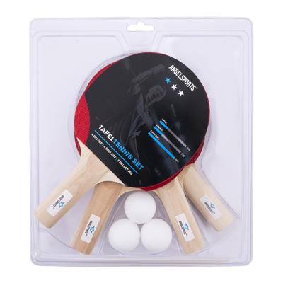 Engelhart Tafeltennisset 4x 1-ster bat + 3 ballen Engelhart Tafeltennisset 4x 1-ster bat + 3 ballen