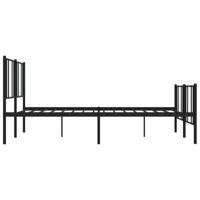 Bedframe met hoofd- en voeteneinde metaal zwart 180x200 cm - thumbnail