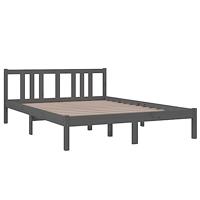 Bedframe massief hout grijs 140x200 cm - thumbnail