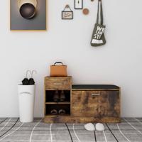 Schoenenbank 94,5x31x57 cm spaanplaat gerookt eikenkleurig - thumbnail