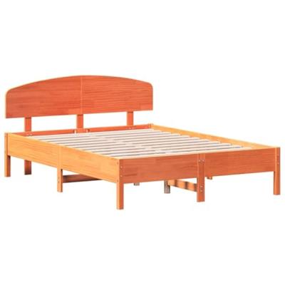 Bedframe zonder matras massief grenenhout wasbruin 135x190 cm Bedframe zonder matras massief grenenhout wasbruin 135x190 cm