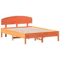 Bedframe zonder matras massief grenenhout wasbruin 135x190 cm - thumbnail
