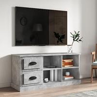 Tv-meubel 102x35,5x47,5 cm bewerkt hout betongrijs - thumbnail