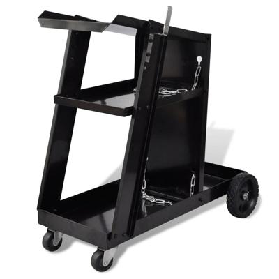 VidaXL Lasgereedschap wagen 3 planken zwart VidaXL Lasgereedschap wagen 3 planken zwart