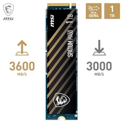 MSI SPATIUM M450 PCIe 4.0 NVMe M.2 1000GB PCI Express 4.0 3D NAND