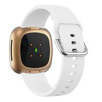 Fitbit Versa 3 & 4 / Sense 1 & 2 - Siliconen bandje - Wit - thumbnail