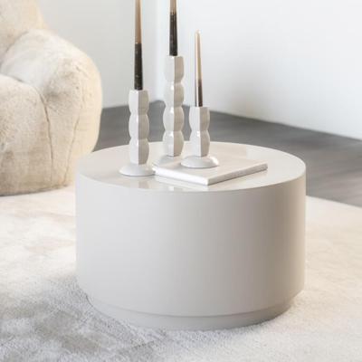 By-Boo Ronde Salontafel 'Mesita' 60cm metaal, kleur Taupe