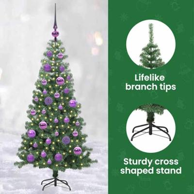 VidaXL Kerstboom met 150 led met standaard groen 120 cm pvc