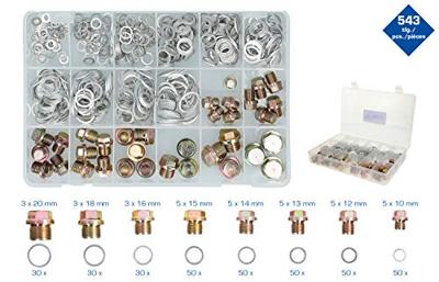 Brilliant Tools BT711200 Olieaftapschroeven en pakkingassortiment, 543-delig