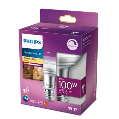 Philips LED spot R80 E27 9-100W 2700K dimbaar blister - 5103360