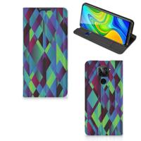 Xiaomi Redmi Note 9 Stand Case Abstract Green Blue - thumbnail