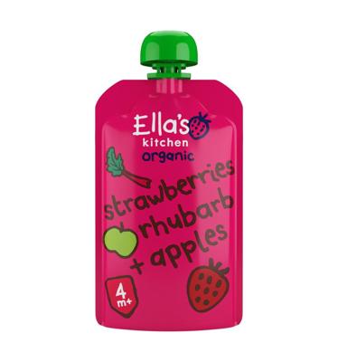 Ella's Kitchen Aardbeien, rabarber + appels 4+ biologisch 120 g bij Jumbo Ella's Kitchen Aardbeien, rabarber + appels 4+ biologisch 120 g bij Jumbo