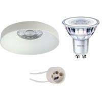 Philips LED Spot Set - GU10 - Inbouw Rond - Mat Wit - Ø82mm - 4W - Warm Wit 3000K - Dimbaar - thumbnail