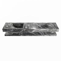 MONDIAZ ALAN-DLUX 200cm planchet Lava. Vrijhangende wastafel CLOUD dubbel zonder kraangat, kleur Lava. - thumbnail