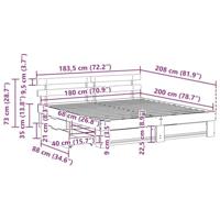 Bedframe met hoofdeinde Wit 180 x 200 cm Massief grenenhout - thumbnail