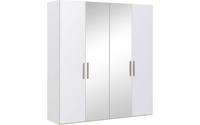 Goossens Kledingkast Easy Storage Ddk, Kledingkast 203 cm breed, 220 cm hoog, 2x glas draaideur en 2x spiegel draaideur midden - thumbnail