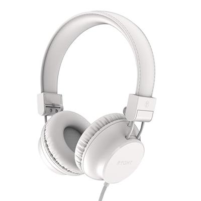 RYGHT R484789 NIMA bedrade hoofdtelefoon, helder en diep stereogeluid, opvouwbaar en licht, geïntegreerde microfoon, gevoerde oordopjes, 1,2 meter kabel, wit