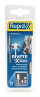 Rapid RVS Blindklinknagels Ø 4.8x10mm + boor in blister (50 stuks) - thumbnail