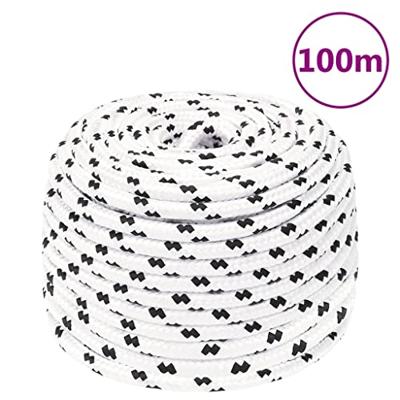 VidaXL Boottouw gevlochten 6 mmx100 m polyester wit4 VidaXL Boottouw gevlochten 6 mmx100 m polyester wit4