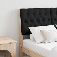 Gestoffeerd hoofdbord Zwart 120 cm Massief grenenhout - thumbnail