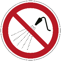 Niet besproeien met water - Ø 200 mm - Sticker - thumbnail