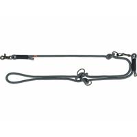 TRIXIE V-lijn Soft Rope, 1984101, 2 m/10 mm, zwart/grijs, verstelbare hondenriem voor middelgrote en grote honden, geweven touw, 3-voudig in lengte verstelbaar - thumbnail