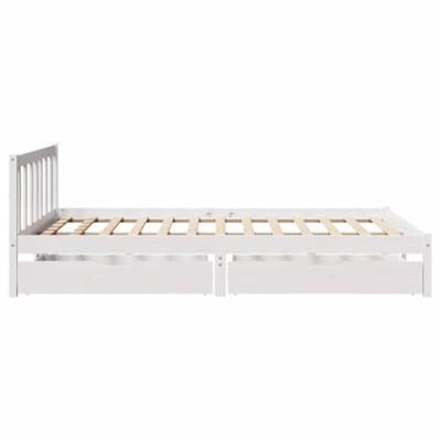 Bedframe zonder matras massief grenenhout wit 120x190 cm