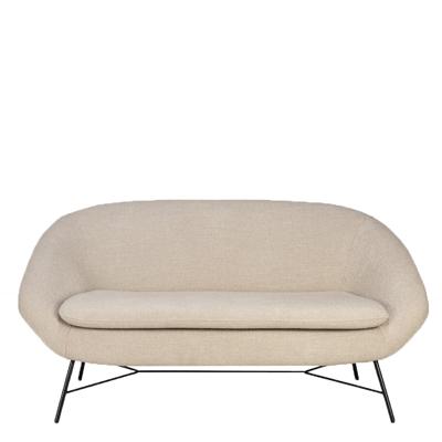 Ethnicraft 2-zits Bank 'Barrow' Bouclé, kleur Off White Ethnicraft 2-zits Bank 'Barrow' Bouclé, kleur Off White