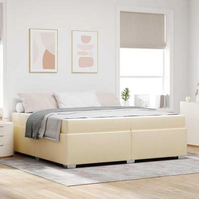 Bedframe Crème 200 x 200 cm Stof