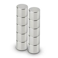 MAUL neodymium cylinder magneet, ft 10 x 10 x 10 mm, trekkracht 4 kg, zilver, blister van 10 stuks - thumbnail