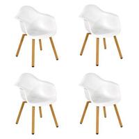 Tuinstoel montreux wit 4 st Lesli Living - Lesli living - thumbnail