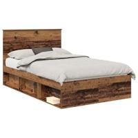 Bedframe met hoofdeinde Oudhout 120 x 190 cm Massief grenenhout - thumbnail