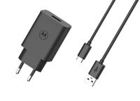 Motorola USB-oplader 33 W 1x USB-A USB PD, QC 3.0 Zwart Qualcomm Quick Charge 3.0, USB Power Delivery (USB-PD), Snellader - thumbnail
