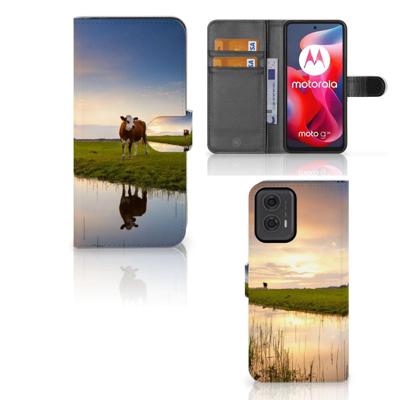 Motorola Moto G24 | G04 | G24 Power | Telefoonhoesje | Met pasjeshouder | Koe Motorola Moto G24 | G04 | G24 Power | Telefoonhoesje | Met pasjeshouder | Koe